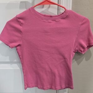 SKIMS Vibrant Pink Short Sleeve Tee